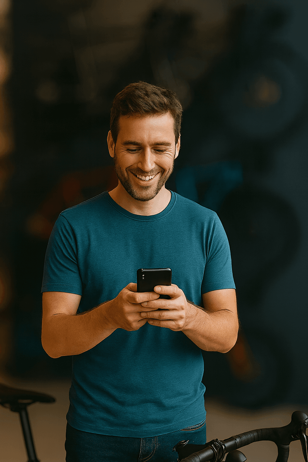 Área do Ciclista - Cliente usando app mobile